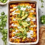 Spicy Black Bean Chicken Enchiladas with Pumpkin Sour Cream Sauce Recipe