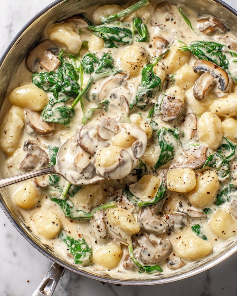 Creamy Mushroom and Spinach Gnocchi Recipe