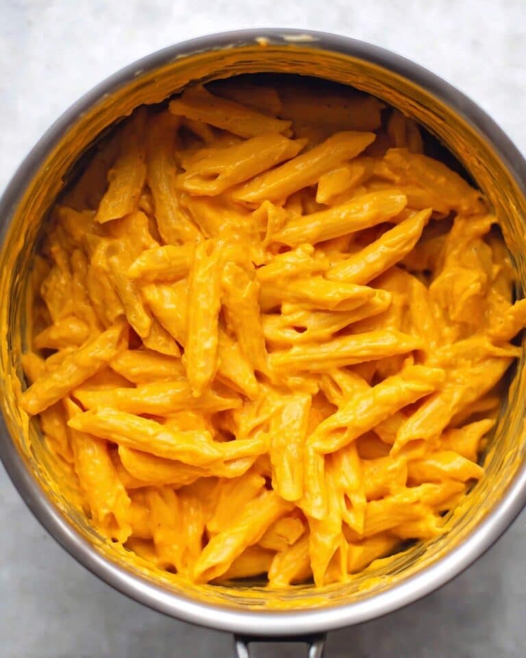 Carrot Pasta with Roasted Vegetables and Coconut Tahini Sauce Recipe